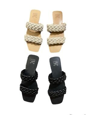 LIKE NEW! TWO I.N.C Petria Two-Band Flat Sandals